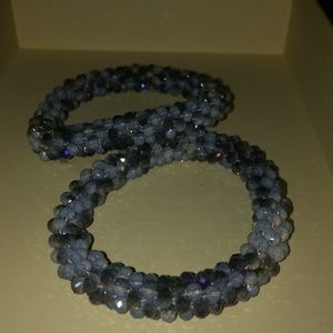 “Throw-On” Sparkling Blue and Purple Bracelets